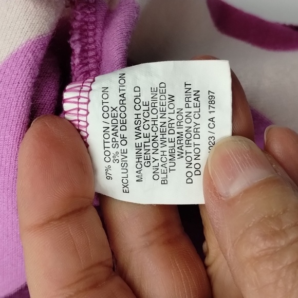 Old Navy size large graphic stripes pinks and purple athletic prep polo top - Picture 10 of 12